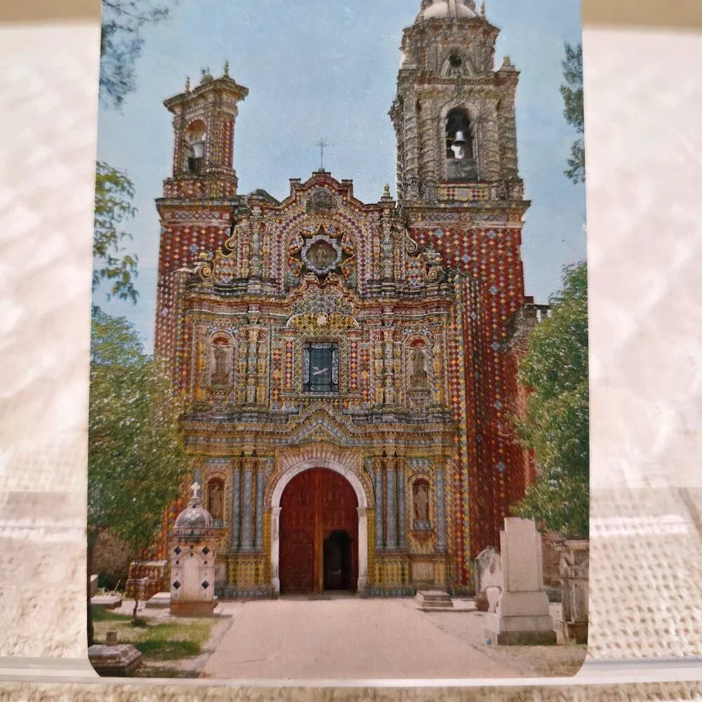 Vintage 1970s San Francisco Acatepec Church Mexico AMMEX Vistacolor Postcard UNP